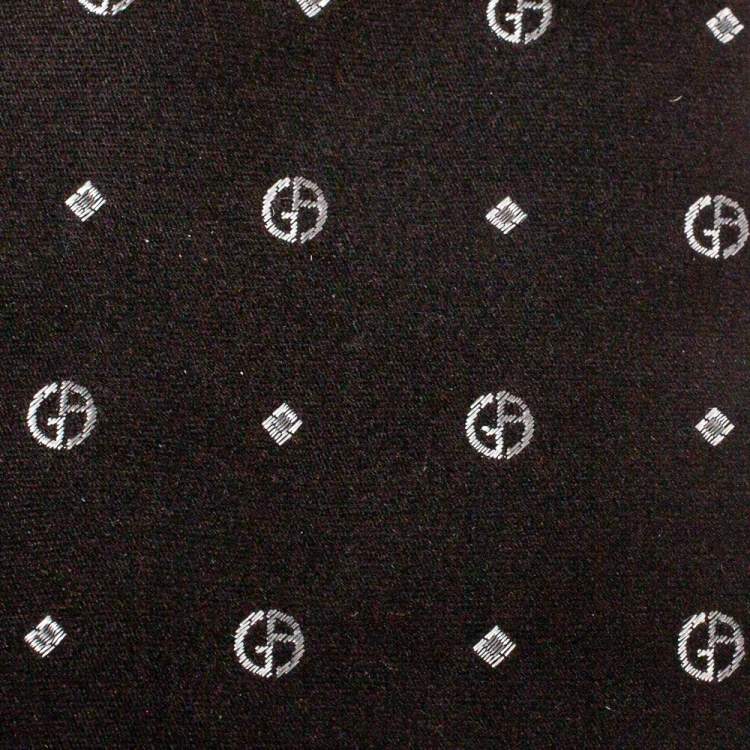 Giorgio Armani Black Logo Jacquard Silk Tie Giorgio Armani | TLC
