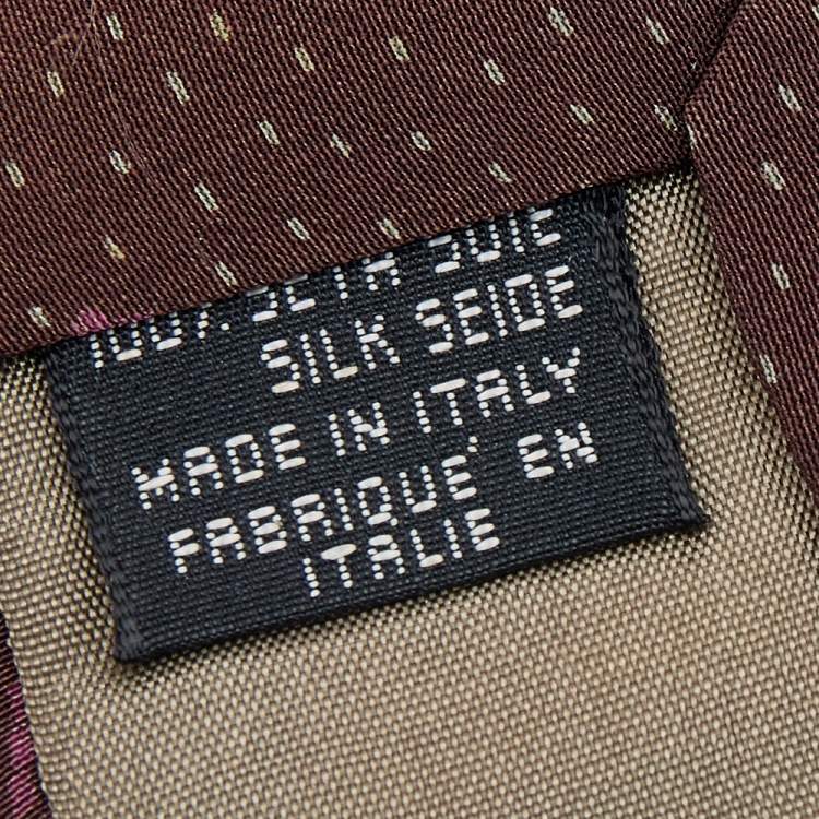 Pre Owned Giorgio Armani Brown Printed Silk Tie