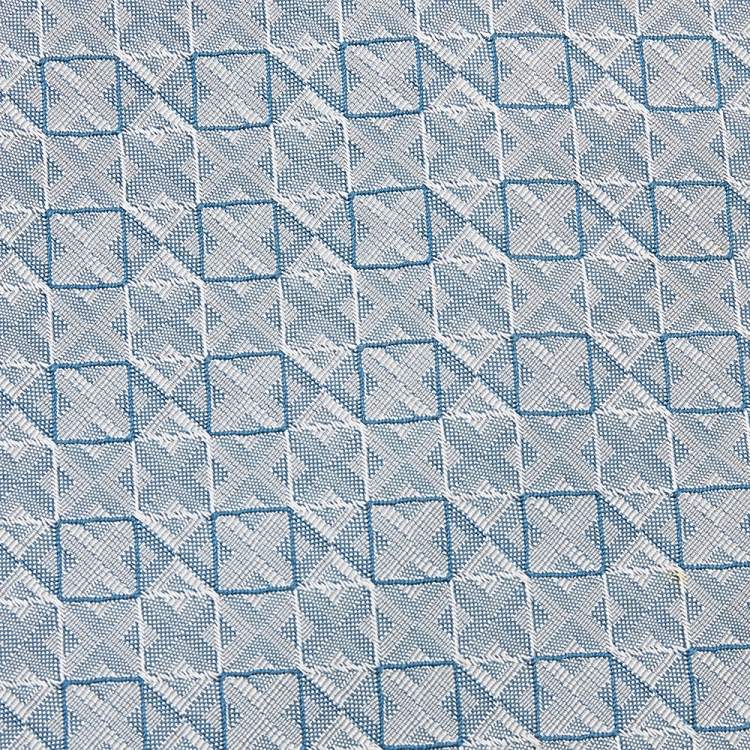 Pre Owned Giorgio Armani Blue Square Patterned Silk Jacquard Tie