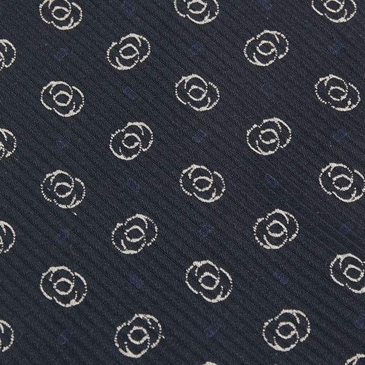 Pre Owned Giorgio Armani Navy Blue Abstract Printed Silk Tie