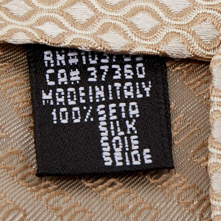 Pre Owned Giorgio Armani Beige Patterned Silk Tie