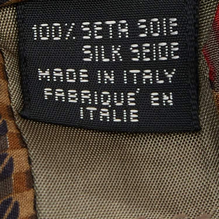 Pre Owned Giorgio Armani Red Printed Striped Silk Tie