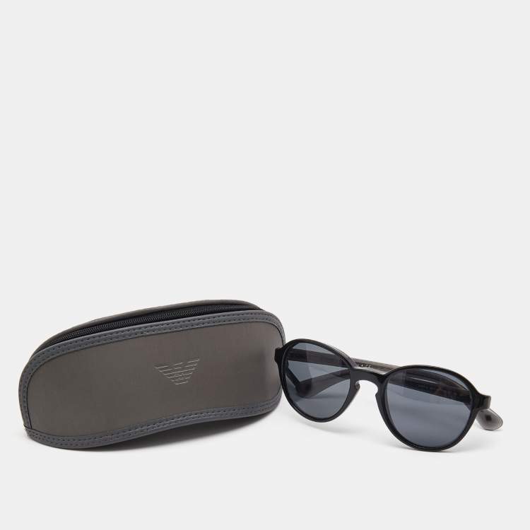 Pre Owned Giorgio Armani Black Oval Sunglasses