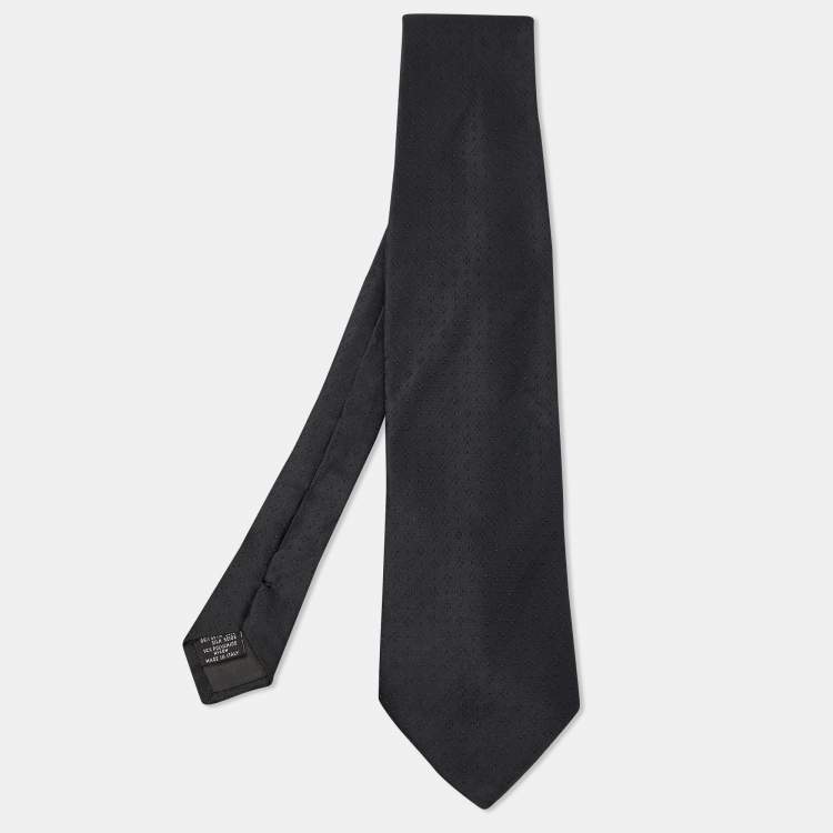 Giorgio Armani Black Dot Jacquard Pattern Silk Tie Giorgio Armani