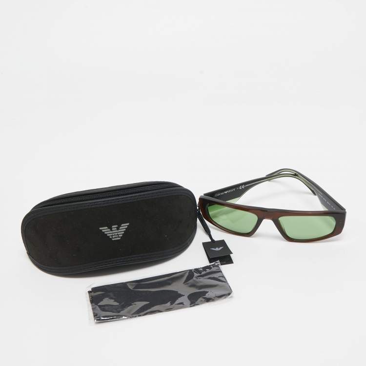Pre Owned Emporio Armani Dark Brown Tinted  EA4168 Rectangular Sunglasses