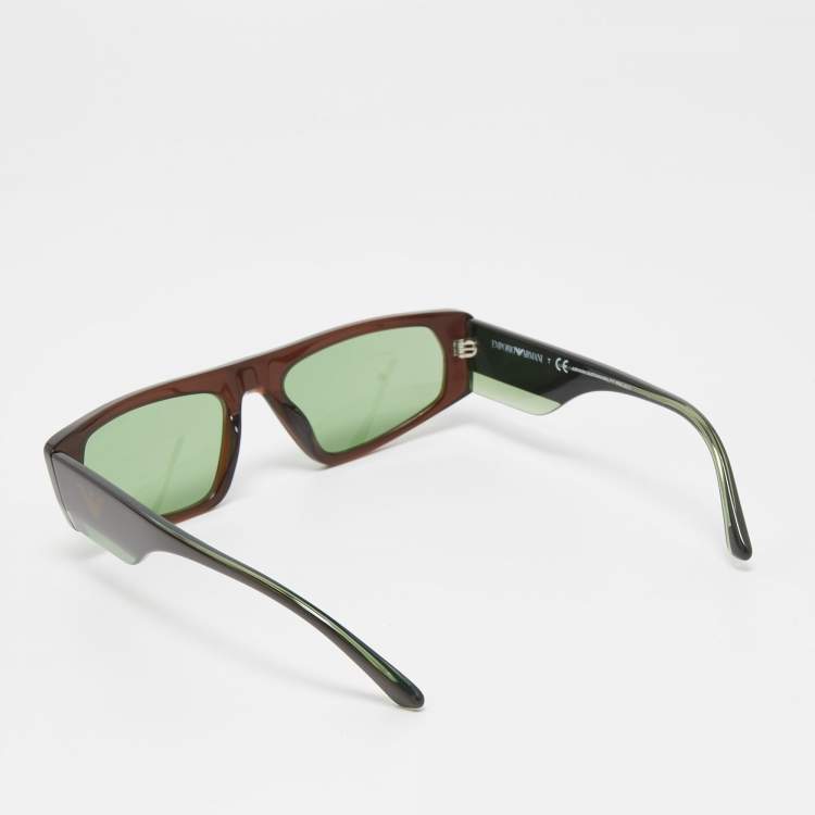 Pre Owned Emporio Armani Dark Brown Tinted  EA4168 Rectangular Sunglasses