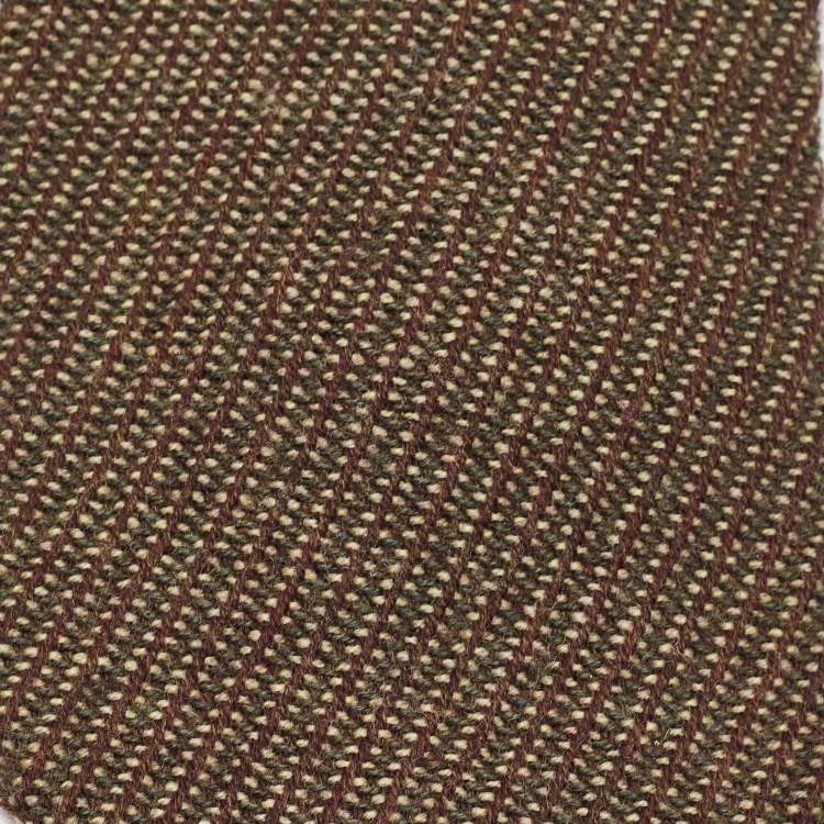 Pre Owned Giorgio Armani Vintage Brown Wool Knitted Traditional Tie