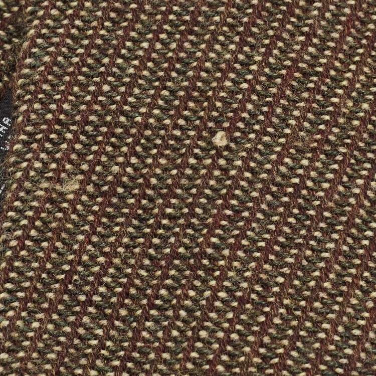 Pre Owned Giorgio Armani Vintage Brown Wool Knitted Traditional Tie