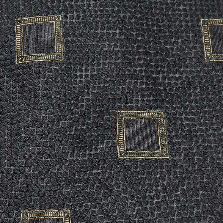 Pre Owned Giorgio Armani Vintage Blue Jacquard Silk Traditional Tie