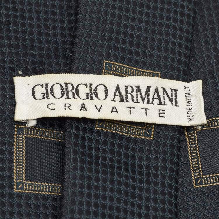 Pre Owned Giorgio Armani Vintage Blue Jacquard Silk Traditional Tie