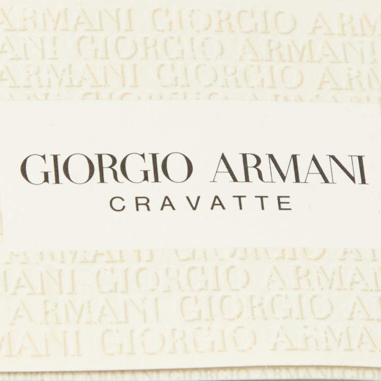 Pre Owned Giorgio Armani Vintage Black Printed Silk Traditional Tie