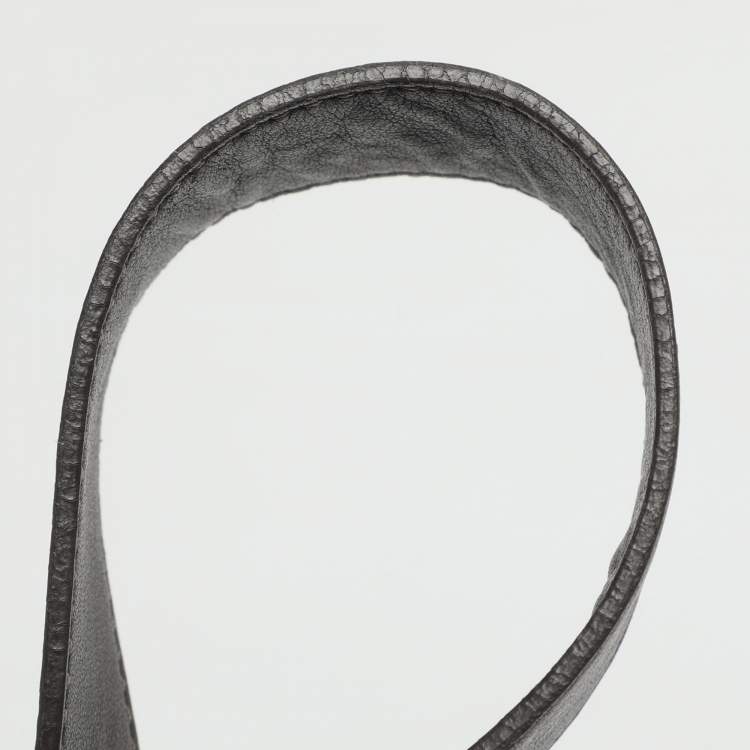 Pre Owned Giorgio Armani Brown Leather Messengers Bag