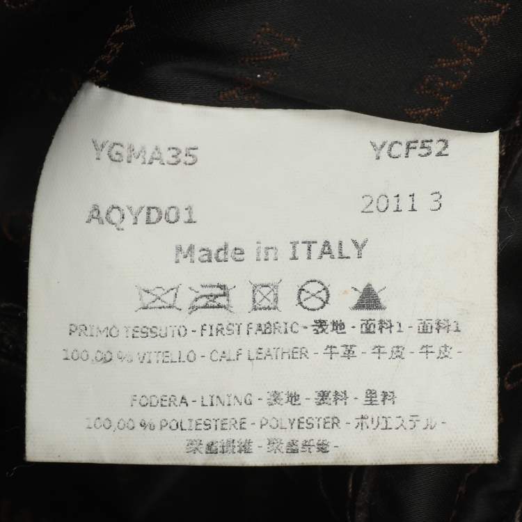 Pre Owned Giorgio Armani Brown Leather Messengers Bag