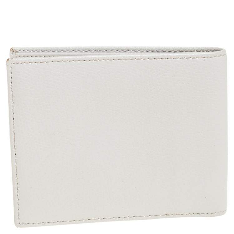 Pre Owned Giorgio Armani Grey Leather Bifold Wallet