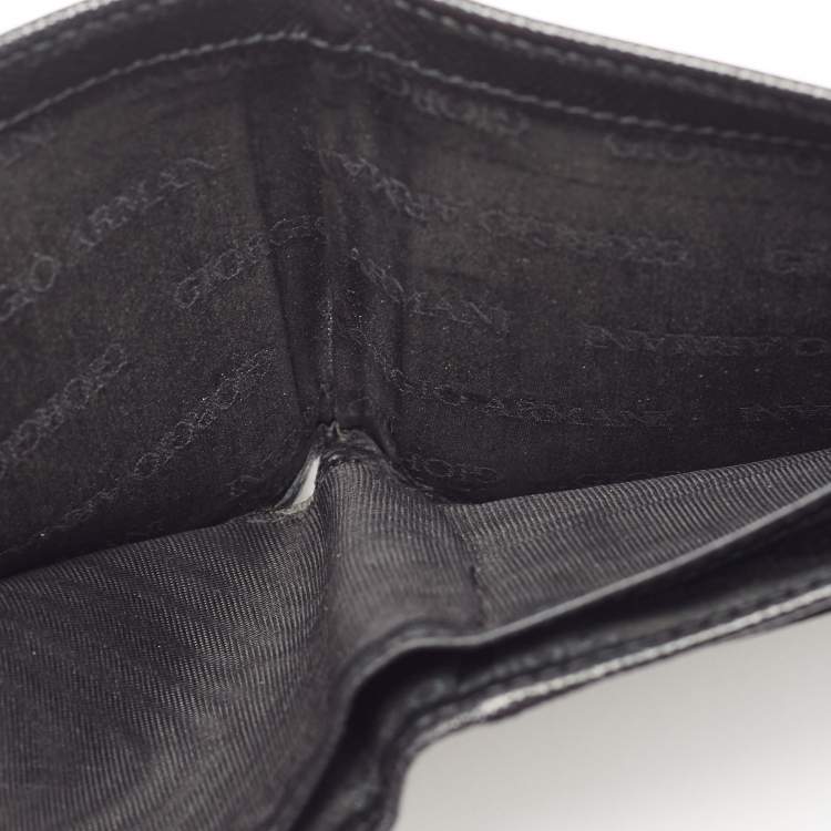 Rectangular zip around wallet in leather Black Emporio Armani Man