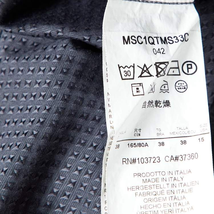 Pre Owned Giorgio Armani Grey Patterned Cotton Buttoned Up Shirt M