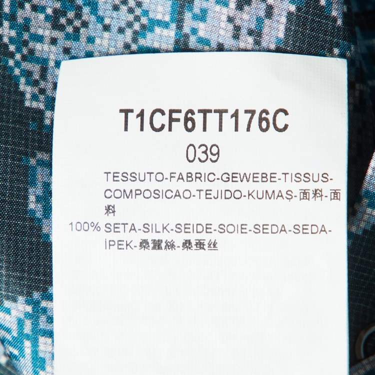 Pre Owned Giorgio Armani Green Paisley Print Silk Buttoned Up Shirt M