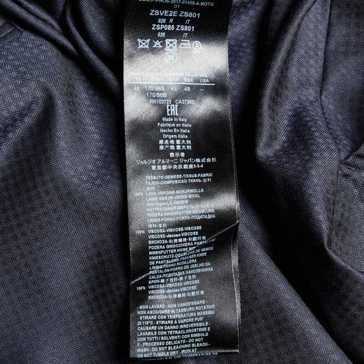 Pre Owned Giorgio Armani Navy Blue Virgin Wool Tailored Suit M