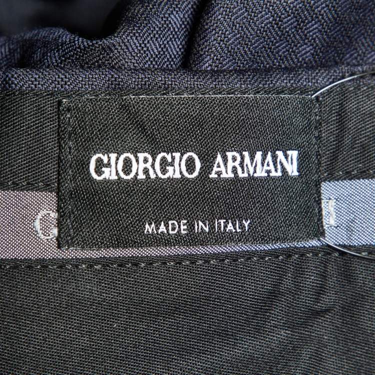 Pre Owned Giorgio Armani Navy Blue Virgin Wool Tailored Suit M