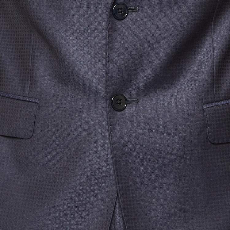 Pre Owned Giorgio Armani Navy Blue Virgin Wool Tailored Suit M