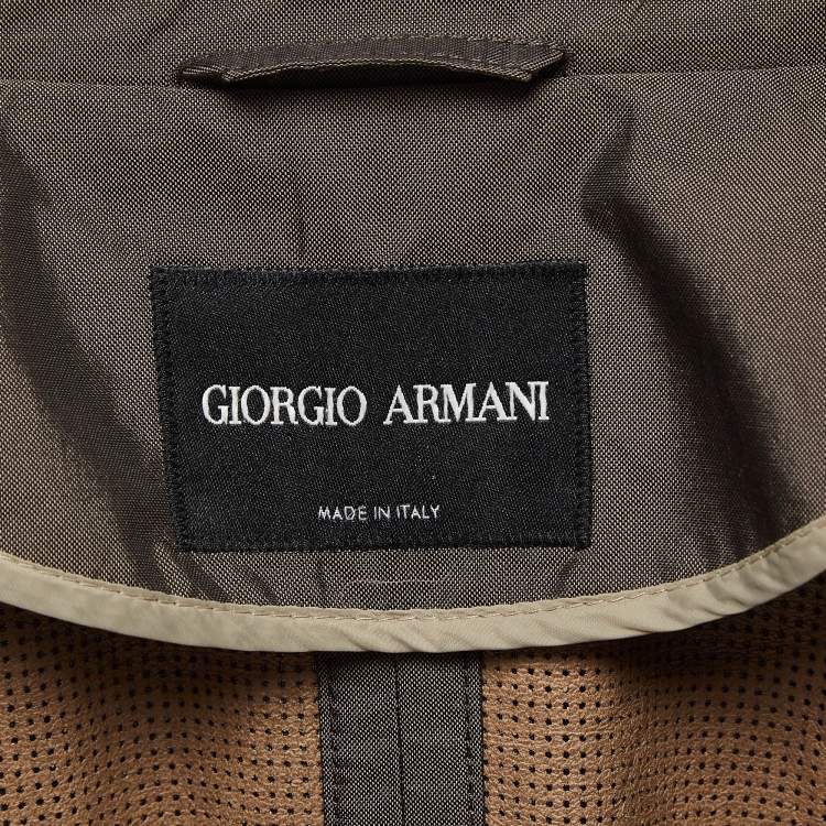 Pre Owned Giorgio Armani Brown Silk Blend Jacket XXXL