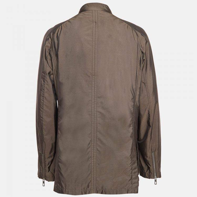 Pre Owned Giorgio Armani Brown Silk Blend Jacket XXXL