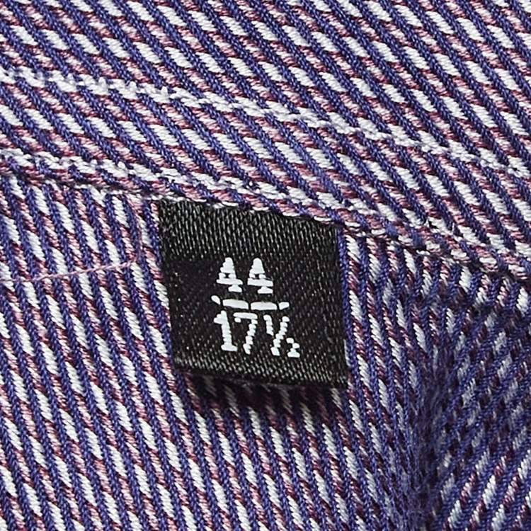 Pre Owned Giorgio Armani Purple Pattern Cotton Button Up Shirt XXXL