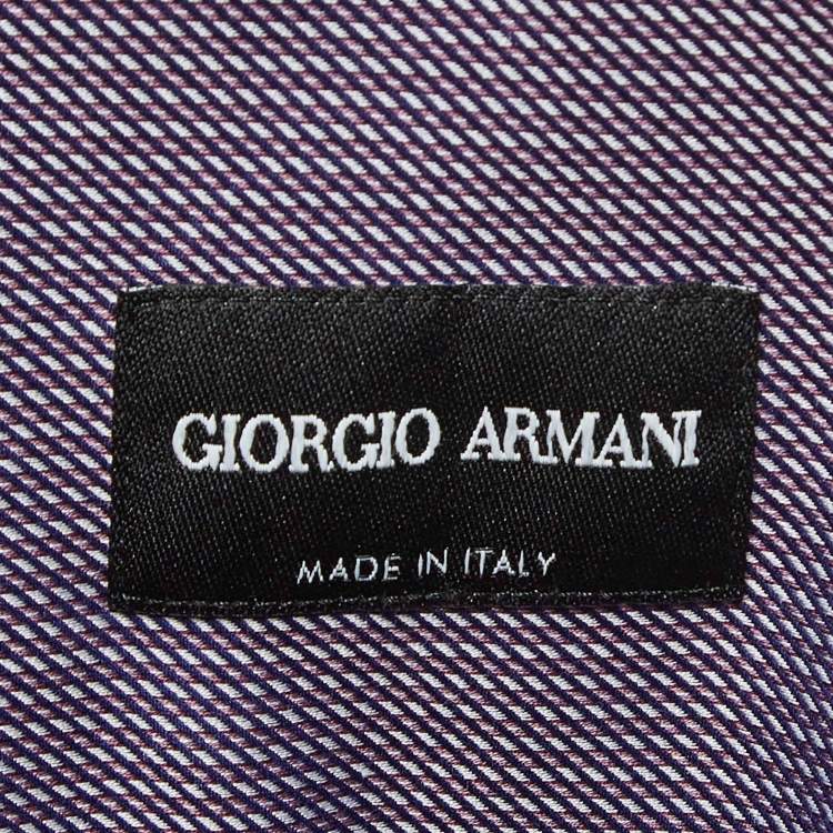Pre Owned Giorgio Armani Purple Pattern Cotton Button Up Shirt XXXL