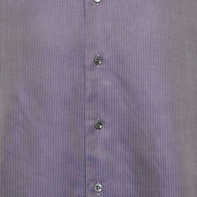 Pre Owned Giorgio Armani Purple Pattern Cotton Button Up Shirt XXXL