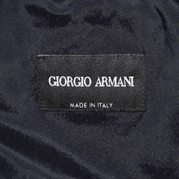 Pre Owned Giorgio Armani Navy Blue Wool Elasticated Waist Pants L