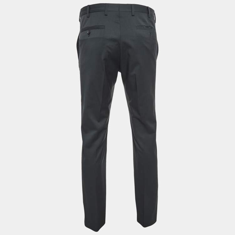 Pre Owned Giorgio Armani Black Wool Tailored Pants S