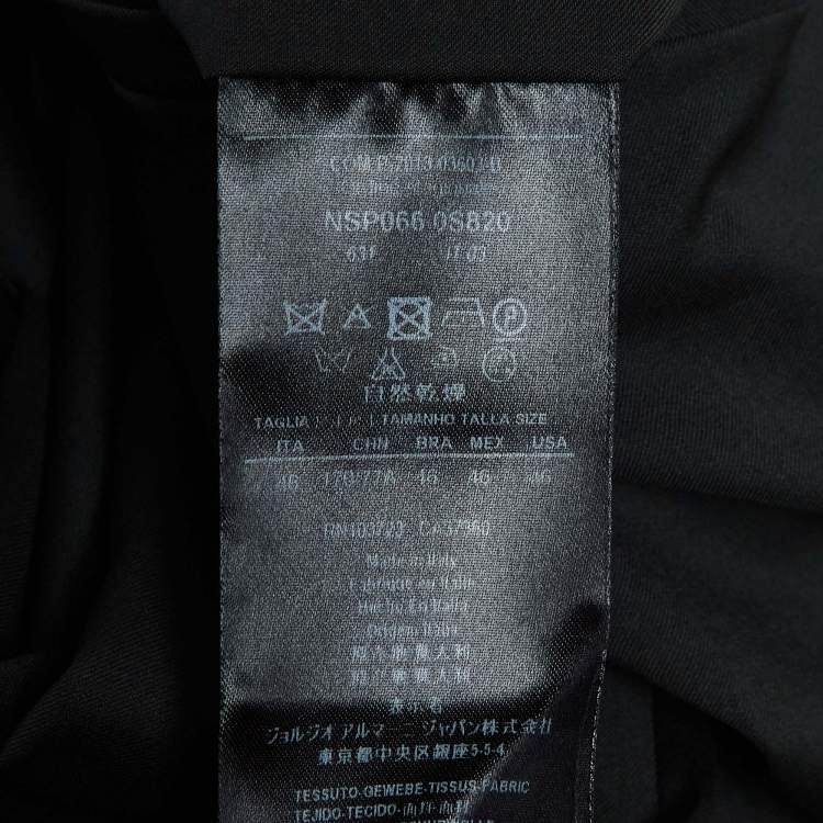 Pre Owned Giorgio Armani Black Wool Tailored Pants S