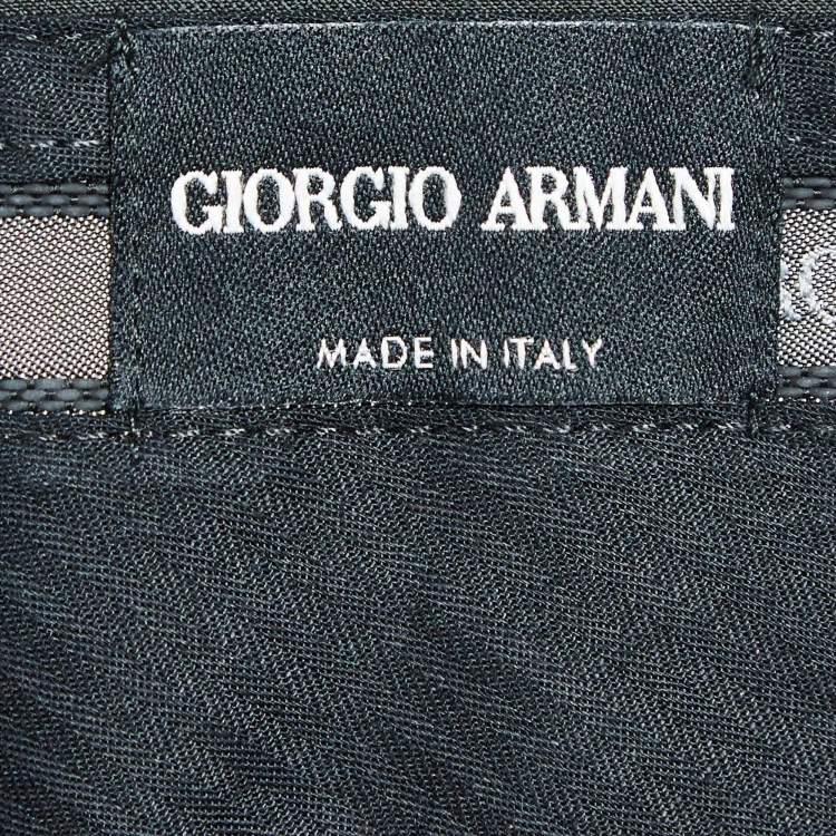 Pre Owned Giorgio Armani Black Wool Tailored Pants S