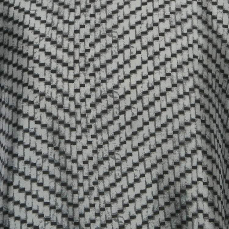 Pre Owned Giorgio Armani Grey Printed Silk Crew Neck T-Shirt XL
