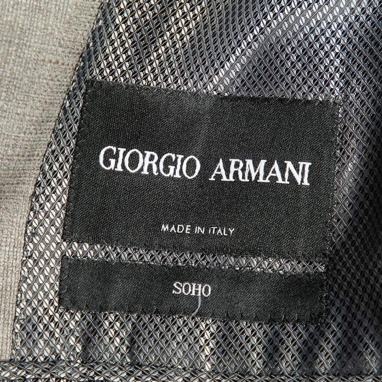 Pre Owned Giorgio Armani Grey Wool Soho Tailored Suit M