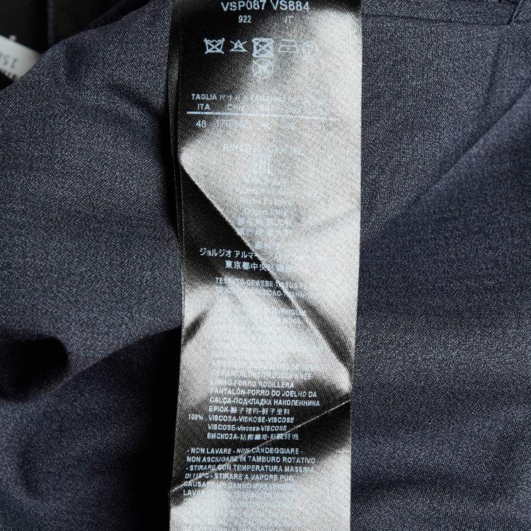 Pre Owned Giorgio Armani Dark Blue Wool Tailored Trousers M