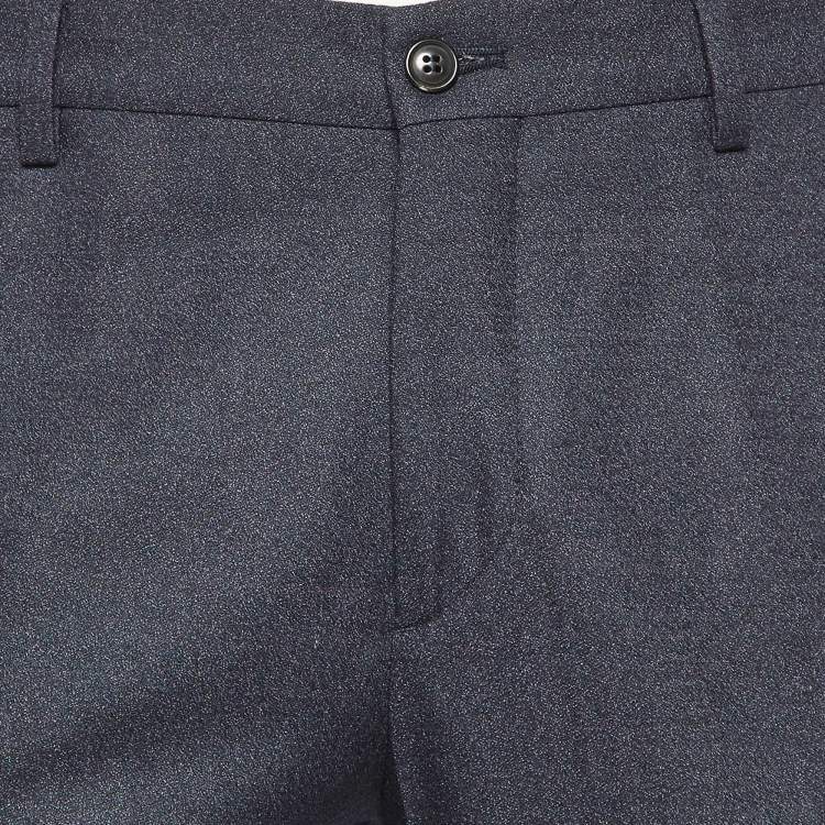 Pre Owned Giorgio Armani Black Virgin Wool Trousers M