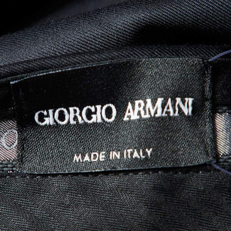 Pre Owned Giorgio Armani Black Wool Tailored Trousers M