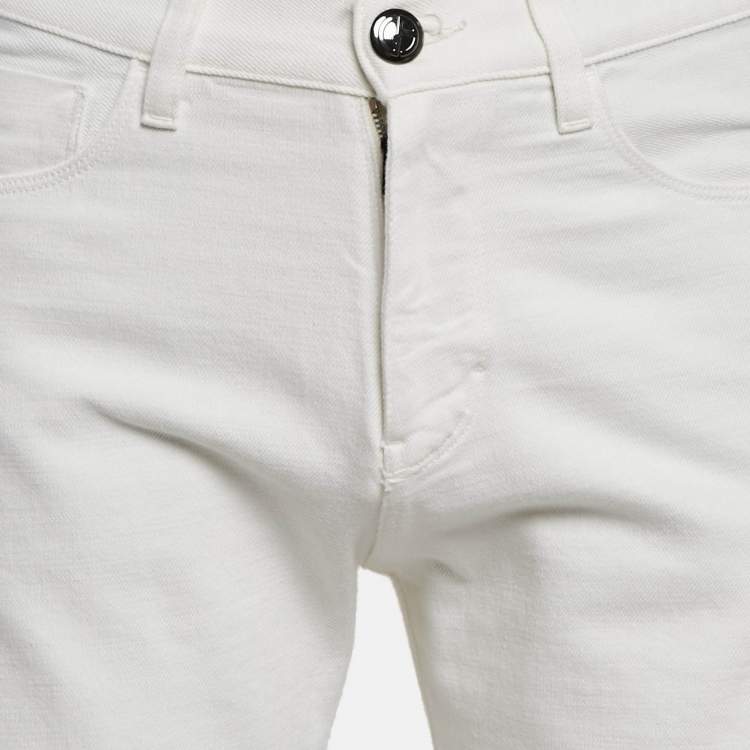 Pre Owned Giorgio Armani White Denim Jeans XS Waist 29"