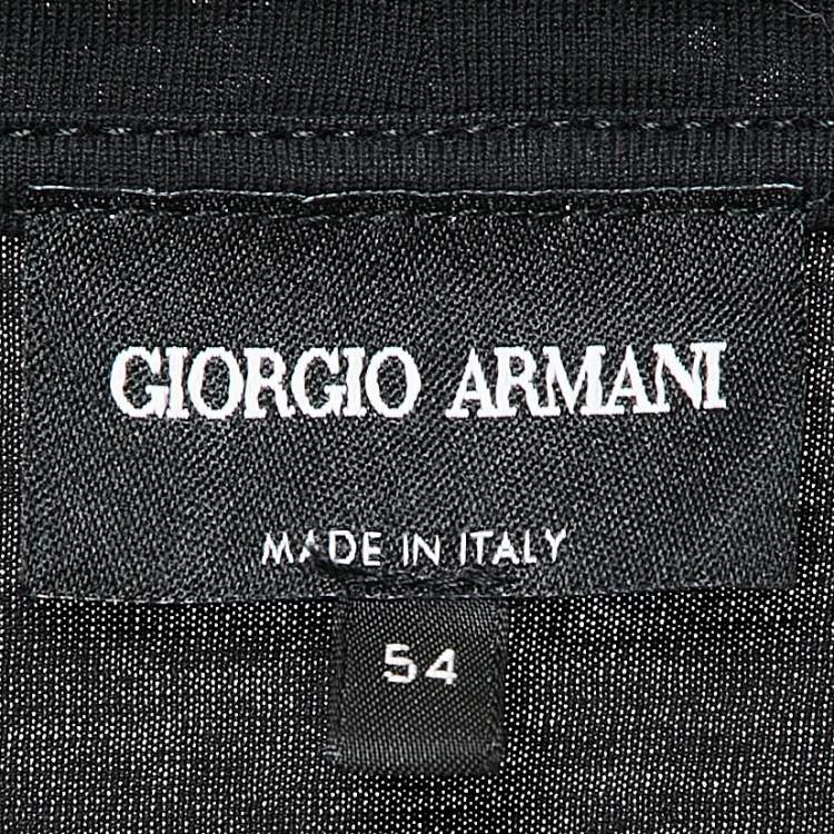 Pre Owned Giorgio Armani Black Cotton Round Neck T-Shirt XXL