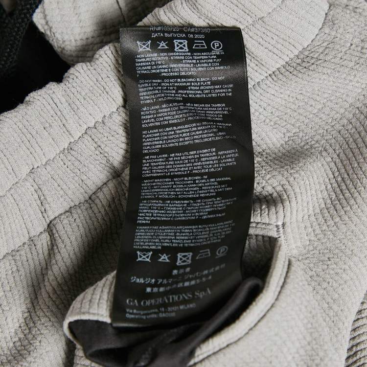 Pre Owned Giorgio Armani Grey Stripe Wool Blend Straight Leg Pants M