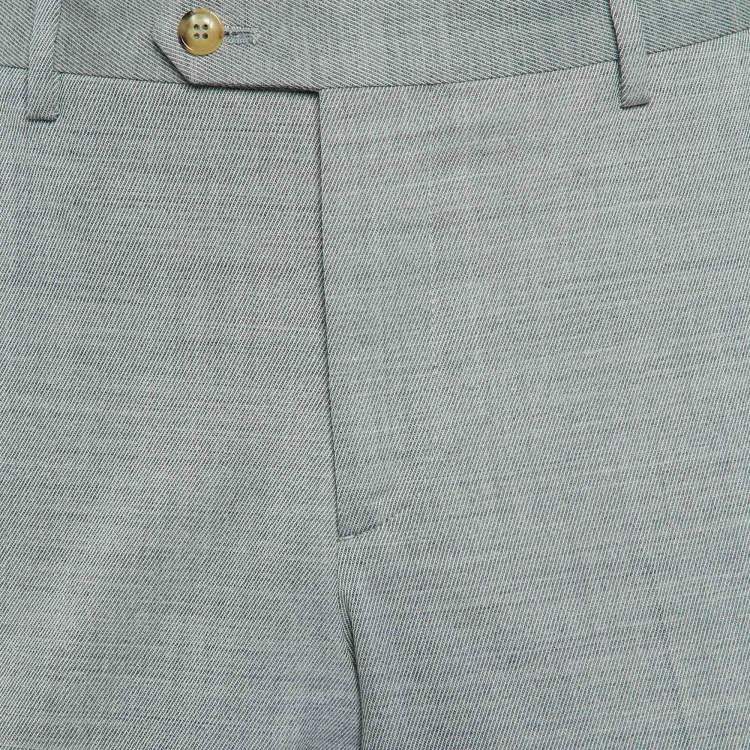 Pre Owned Giorgio Armani Grey Virgin Wool Pants L