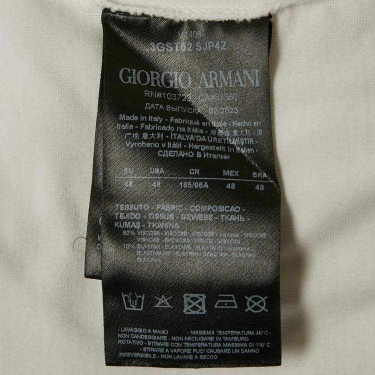 Pre Owned Giorgio Armani White Jersey Round Neck T-Shirt M