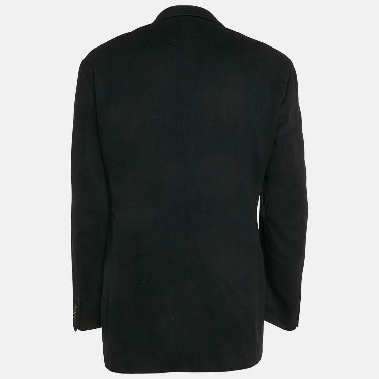 Pre Owned Giorgio Armani Black Cashmere Single Breasted Blazer L