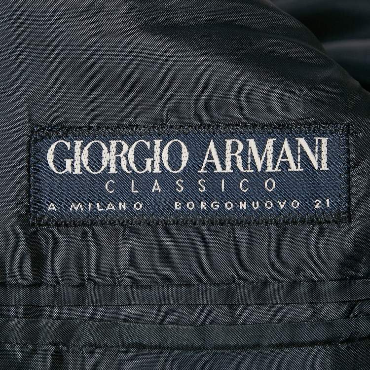 Pre Owned Giorgio Armani Black Cashmere Single Breasted Blazer L
