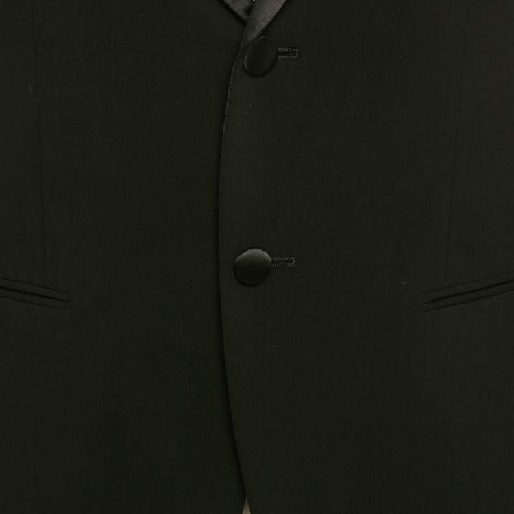 Pre Owned Giorgio Armani Black Wool Single Breasted Blazer S