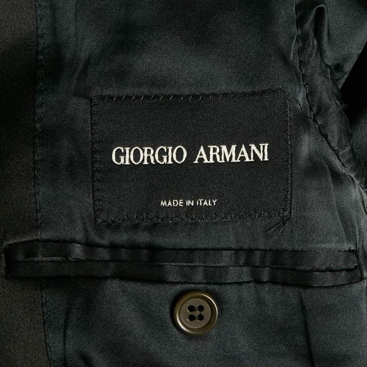 Pre Owned Giorgio Armani Black Wool Single Breasted Blazer S