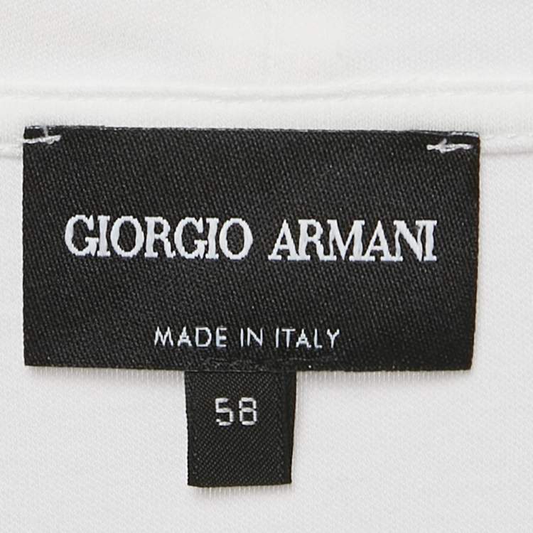 Pre Owned Giorgio Armani White Jersey Crewneck T-Shirt 4XL