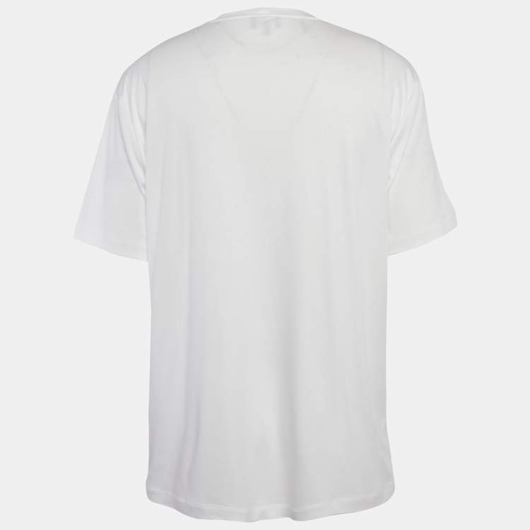 Pre Owned Giorgio Armani White Jersey Crewneck T-Shirt 4XL