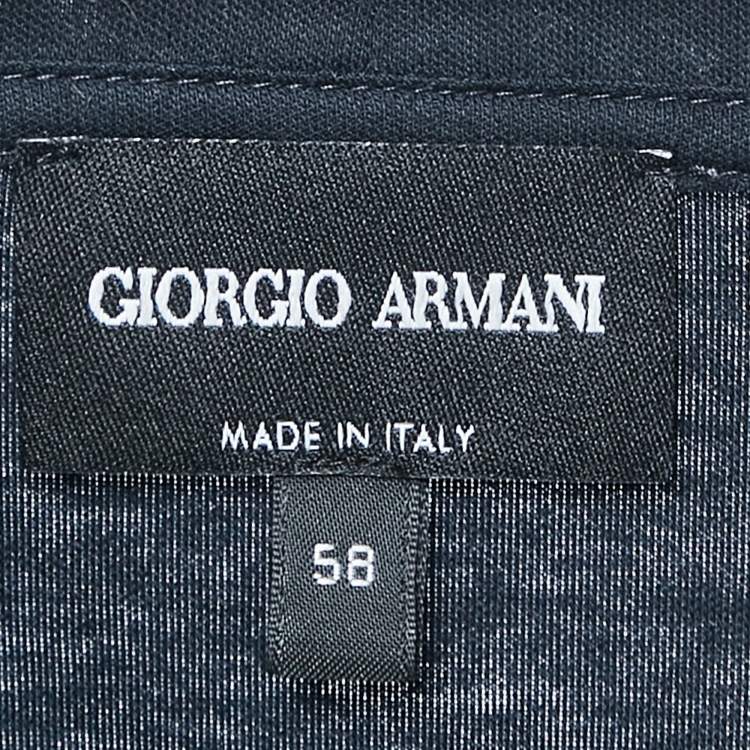 Pre Owned Giorgio Armani Navy Blue Logo Embroidered Jersey T-Shirt 4XL
